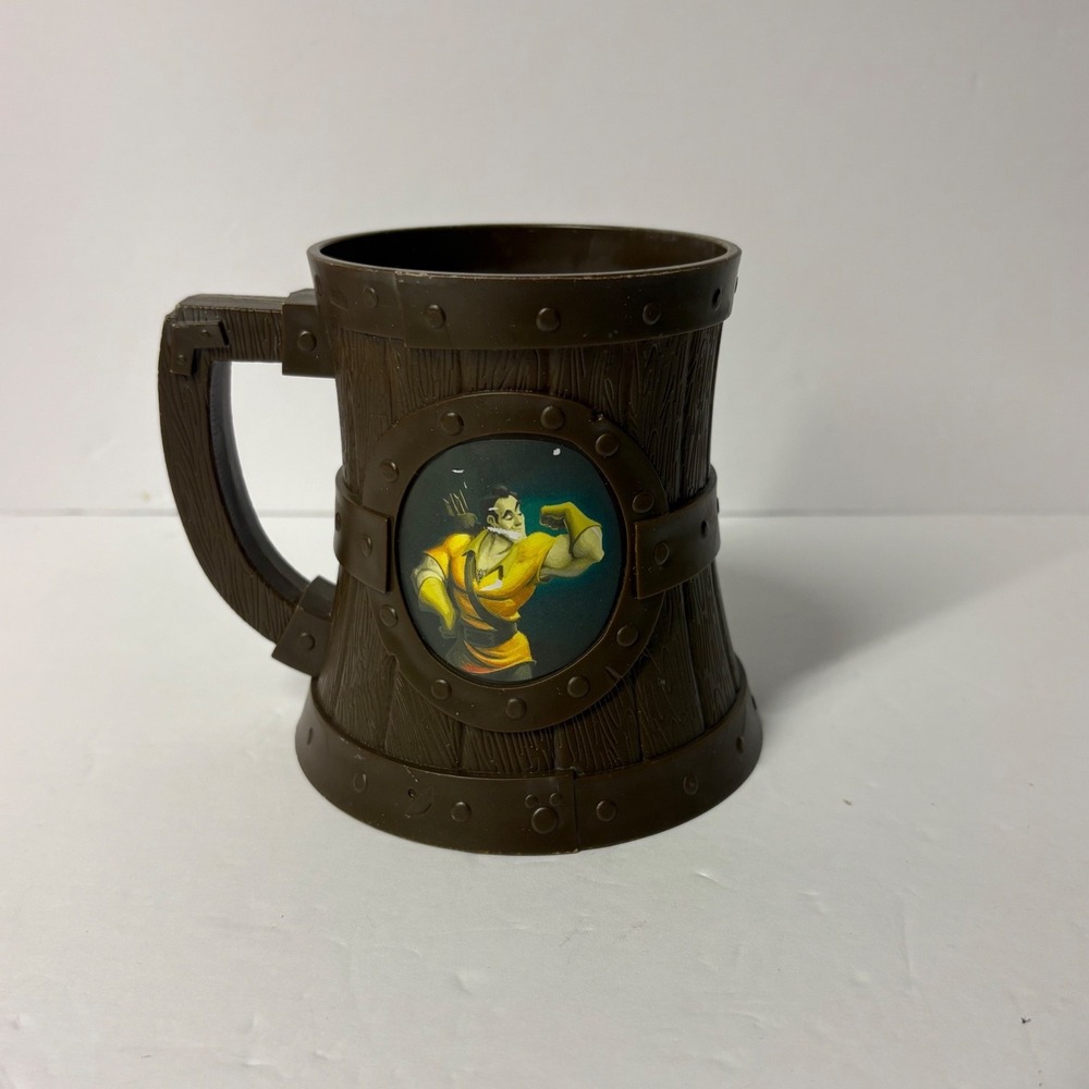 Disney Parks Gaston Tavern Beauty and the Beast Barrel Mug Brown Plastic Tankard